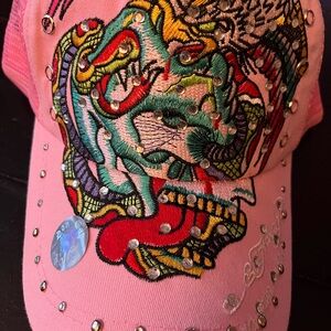 Ed Hardy Vintage NWT Rhinestone Eagle - Cobra - Skull Y2K Cap - Hat